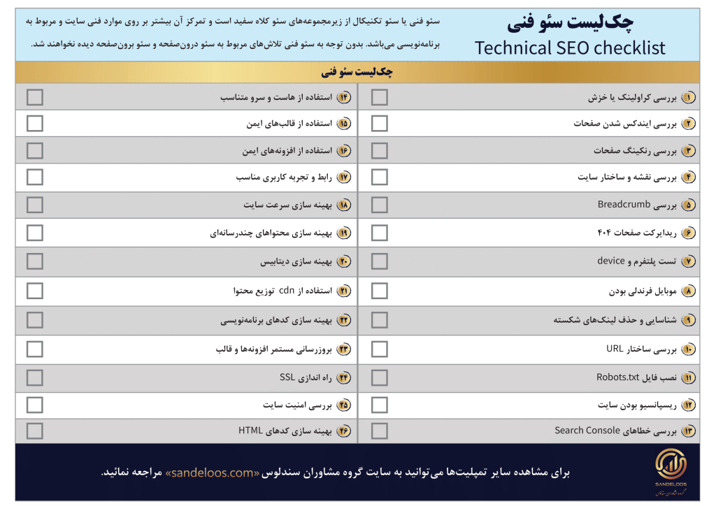 چک لیست سئو فنی